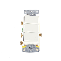 Apagador triple Hubbell HUB-RCD-111W 15A residencial
