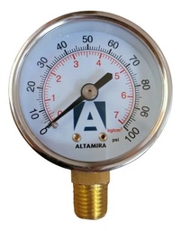 MANOMETRO ALTAMIRA 0-100PSI A.INOX 1/4"M