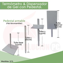 K9 BLANCO Estructura Armable Pedestal Para Dispensador y Termometro