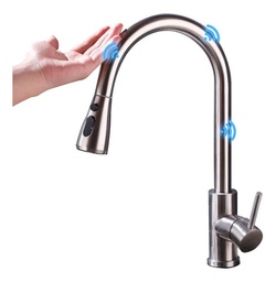 Grifo de Cocina Touch  Extraíble Niquel Cepillado