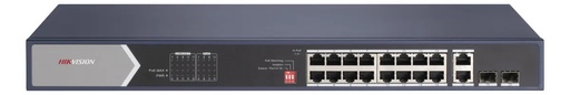 Switch PoE+ / No Administrable / 12 puertos 10/100 Mbps PoE+(30 W) + 4 puertos 10/100 Mbps PoE++(90 W) / 2 puertos 10/100/1000 Mbps + 2 puertos SFP de Uplink / PoE hasta 250 metros / 225 W