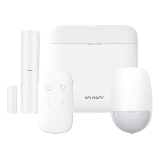 (AX PRO) KIT de Alarma AX PRO / Incluye: 1 Hub con bateria de respaldo / 1 Sensor PIR / 1 Contacto MagnÈtico / 1 Control Remoto / WiFi / Compatible con Hik-Connect P2P