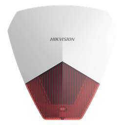 Sirena Estrobo Cableada Hikvision / Ideal para cualquier Panel de Alarma / Roja / 105 dB / Protección IP54