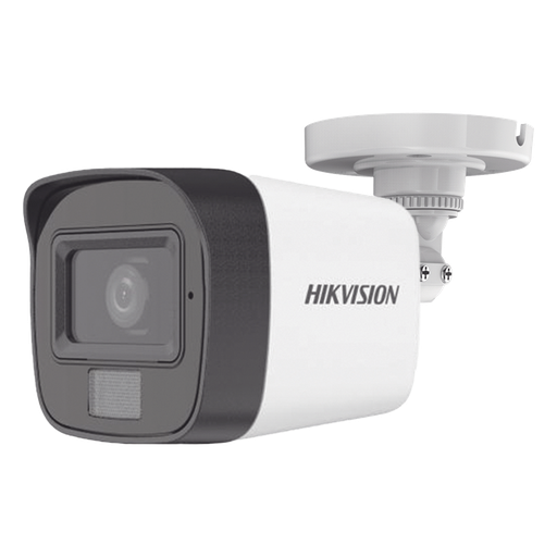 Cámara LUZ DUAL (IR + LUZ BLANCA) TURBOHD 2 Megapíxel (1080p)  / Gran Angular 101° / Lente 2.8 mm / 30 mts IR EXIR / 20 mts Luz Blanca / Exterior IP67 / 4 Tecnologías / Micrófono Integrado
