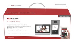 Kit de Videoportero IP (Frente de Calle + Monitor + Memoria MicroSD) / Llamada y Apertura Remota desde App Hik-Connect / Soporta 2 Puertas / Apertura con Tarjeta MIFARE 